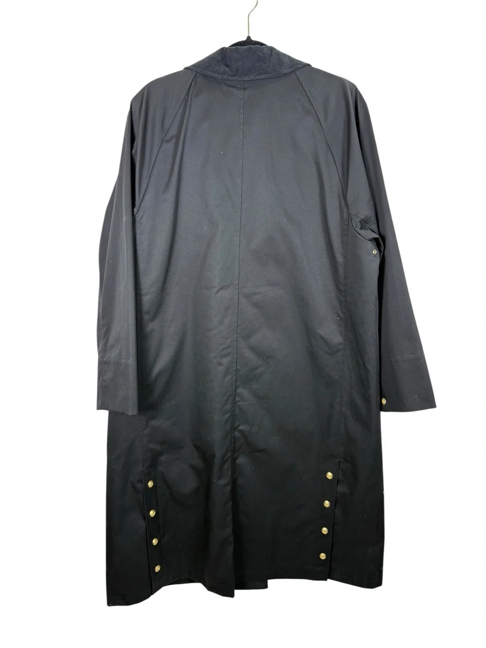 NWT J. Crew Long Barn Jacket in Waxed Cotton Twill Black Sz XL
